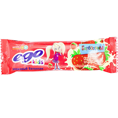 Батончик-мюсли Ego Kids клубника с железом и витаминами в йогуртовой глазури, 25 г