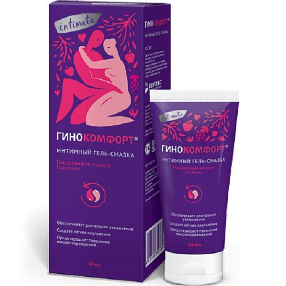 Интимный гель-смазка Гинокомфорт с гиалуроновой кислотой и пантенолом, 50 мл