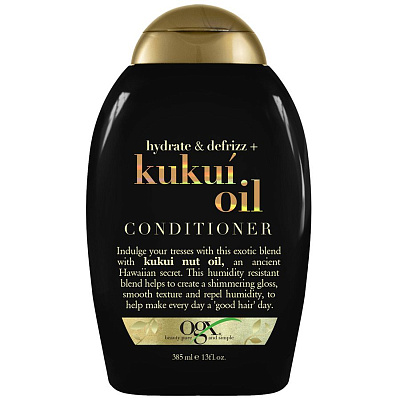 Кондиционер для увлажнения и гладкости волос с маслом гавайского ореха (кукуи) OGX, 385 мл