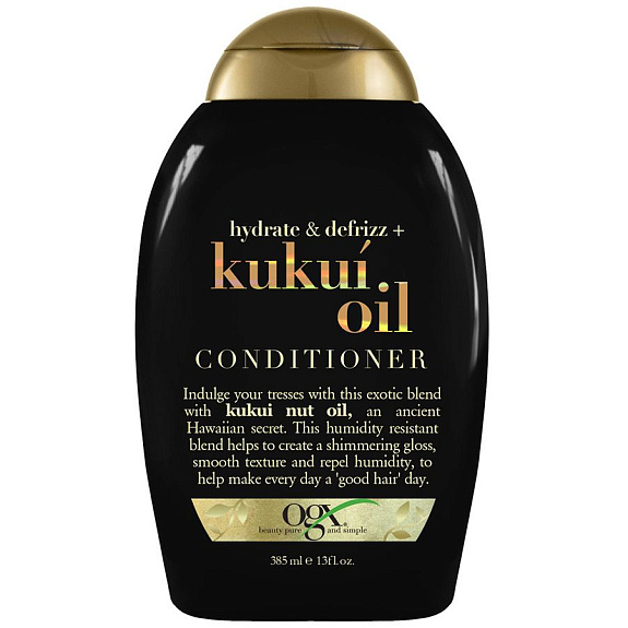 Кондиционер для увлажнения и гладкости волос с маслом гавайского ореха (кукуи) OGX, 385 мл