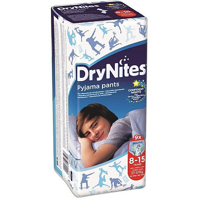 Подгузники-трусики Huggies Drynites для мальчиков 8-15 лет, 9 шт