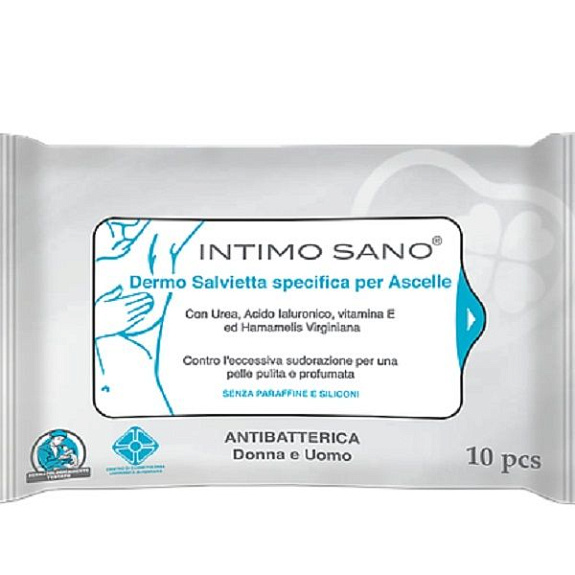 Влажные салфетки для подмышечных впадин Intimo Sano, 10 шт