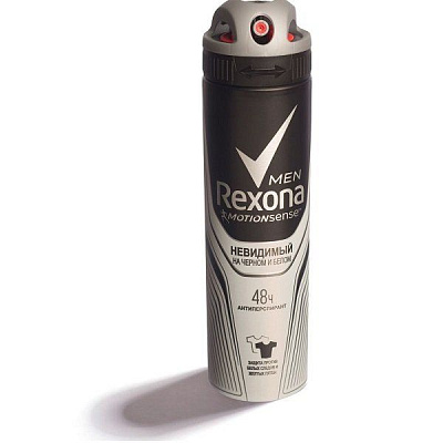Мужской дезодорант аэрозоль Rexona Men Невидимый на черном и белом, 150 мл