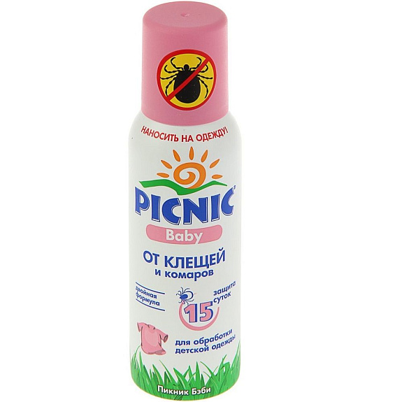 Детский аэрозоль от клещей и комаров Picnic Baby, 125 мл