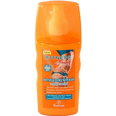 Спрей-лосьон антицеллюлитный термо-актив с жгучим перцем и зеленым чаем Fitness Body, 170 мл