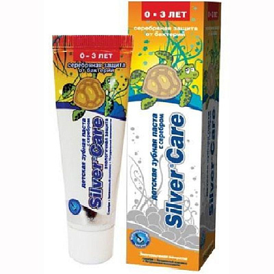 Зубная паста для детей серебряная защита с серебром Silver Care от 0 до 3 лет, 30 мл