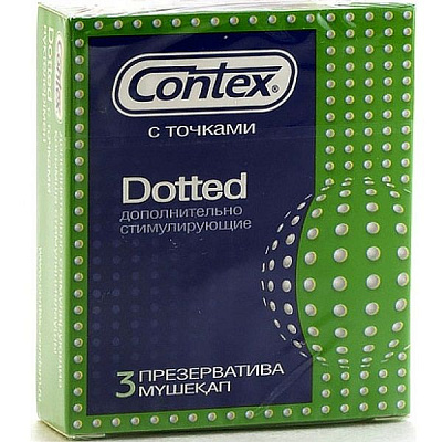 Презервативы Dotted с точками для дополнительной стимуляции Contex, 3 шт