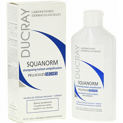 Шампунь от жирной перхоти Squanorm Ducray, 200 мл