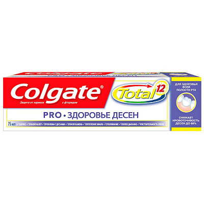 Зубная паста Total 12 Pro Здоровье десен Colgate, 75 мл