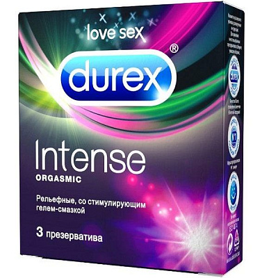 Презервативы рельефные Durex Intense Orgasmic, 3 шт