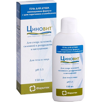 Гель для душа Циновит для ухода за кожей, склонной к раздражению и шелушению, 150 мл