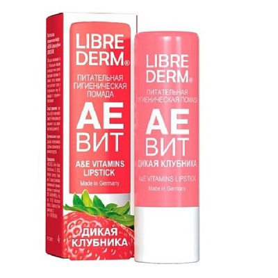 Питательная гигиеническая помада Librederm Аевит Дикая клубника, 4 г