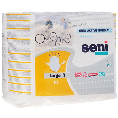 Трусы впитывающие одноразовые для взрослых active normal large Seni, 10 шт