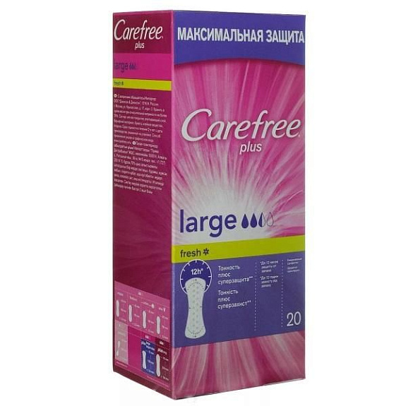 Салфетки ежедневные ароматизированные Carefree Large Plus Fresh, 20 шт