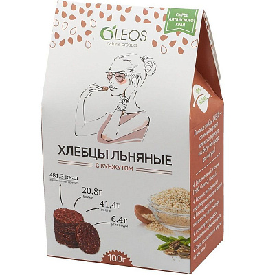 Хлебцы льняные с кунжутом Oleos, 100 г