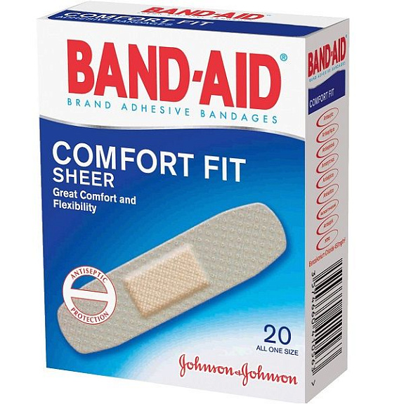 Антисептический лейкопластырь Band-Aid Абсолютный комфорт, 20 шт