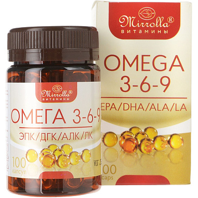 Омега 3-6-9 Мирролла 370 мг, 100 капсул