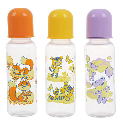 Бутылочка полипропиленовая с латексной соской мои любимые животные Курносики, 250 мл