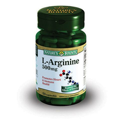 L-аргинин  Нормализация эректильной функции у мужчин Nature's Bounty, 500 мг, 50 капсул