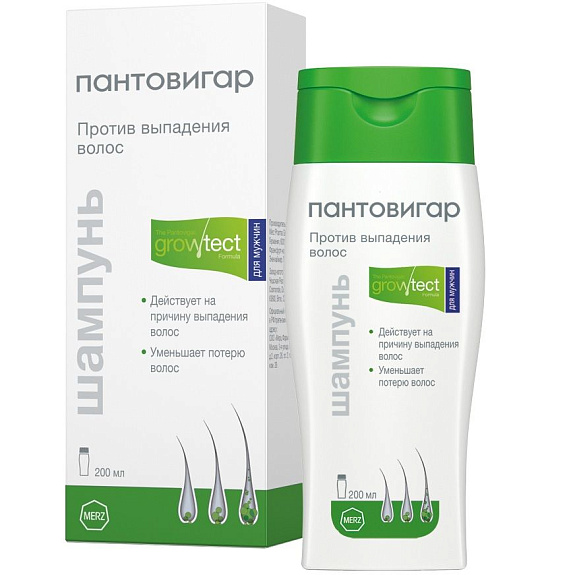 Шампунь против выпадения волос для мужчин Пантовигар, 200 мл