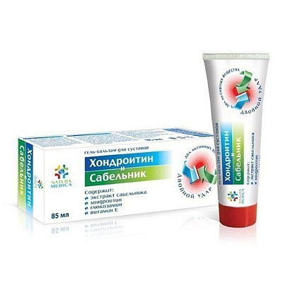 Хондроитин и сабельник гель-бальзам для суставов Natura Medica, 85 мл