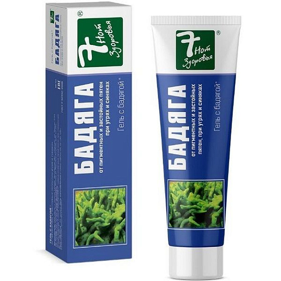 Гель с Бадягой от пигментных и застойных пятен при угрях и синяках 7 Нот Здоровья, 50 мл