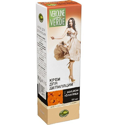Крем для депиляции Veroline Verde для чувствительной кожи с маслом облепихи, 100 мл