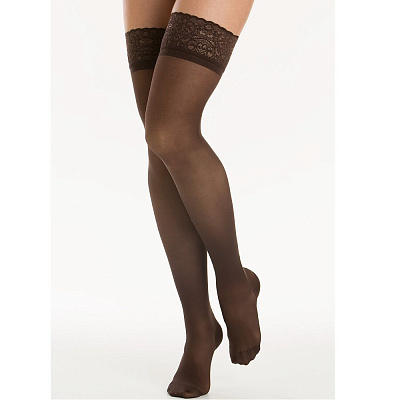 Компрессионные чулки Relaxsan Stay Up на резинке 1 класс 140 den размер 2 черные