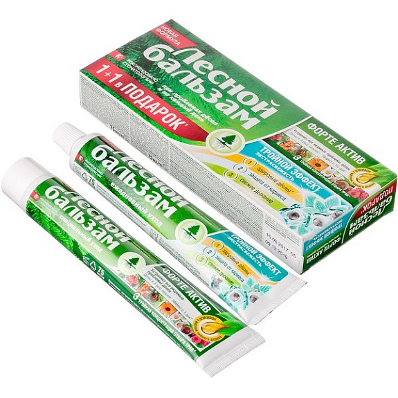 Набор Лесной Бальзам зубная паста Форте, 75 мл + зубная паста Тройной эффект экстрасвежесть, 75 мл