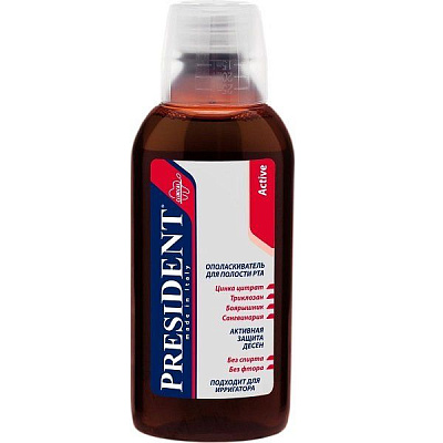 Ополаскиватель для полости рта President Active против кровоточивости десен, 250 мл