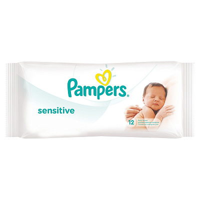 Детские влажные салфетки Pampers Sensitive, 12 шт