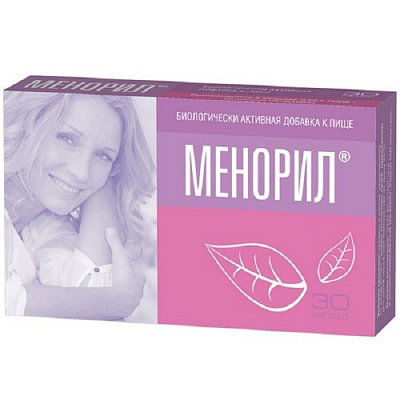 Препарат Менорил для профилактики симптомов, связанных с климаксом и менопаузой, 30 шт