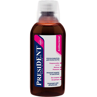 Ополаскиватель для полости рта President Antibacterial, 250 мл