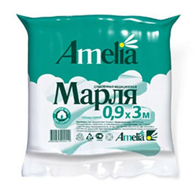 Марлевый отрез медицинский 90см х 3м Amelia, 1 шт