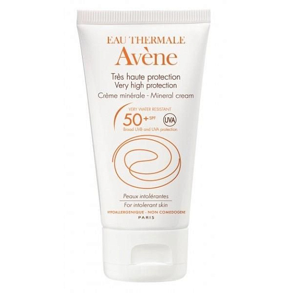 Cолнцезащитный крем с минеральным экраном SPF50+ Avene, 50 мл