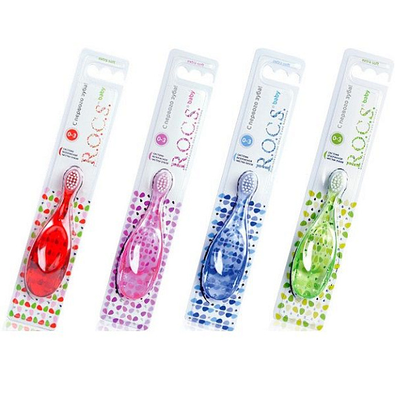 Детская зубная щетка R.O.C.S. Baby от 0 до 3 лет экстра мягкая