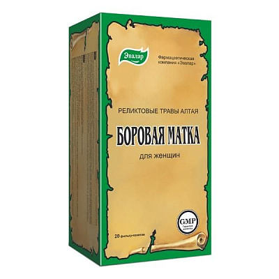 Боровая матка для репродуктивного здоровья женщин Эвалар, 2 г, 20 фильтр-пакетов
