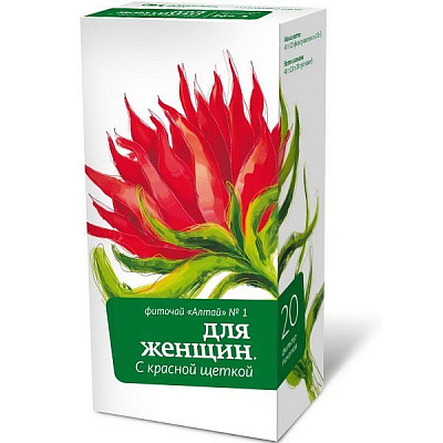 Фиточай "Алтай" №1 для женщин с красной щеткой, 20 фильтр-пакетов х 2 г