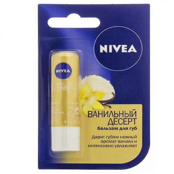 Бальзам для губ ванильный десерт Nivea, 4.8 г
