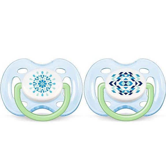 Силиконовая пустышка Avent Freeflow SCF180/25 для мальчиков 0-6 месяцев, 2 шт