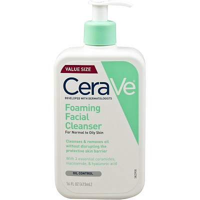 Очищающий гель для нормальной и жирной кожи Foaming Facial Cleanser CeraVe, 473 мл
