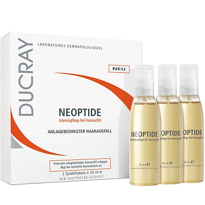 Биостимулирующий лосьон против выпадения волос у женщин Neoptide Ducray, 3x30 мл