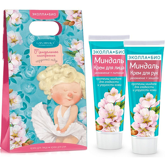 Подарочный набор Миндальное настроение (крем для рук Миндаль, 75 мл + крем для лица Миндаль, 75 мл)