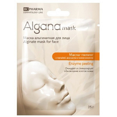 Альгинатная маска-пилинг для лица Algana с папайей, ананасом и миоксинолом, 25 г