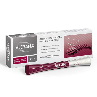 Стимулятор роста ресниц и бровей ALERANA®, 2 х 6 мл