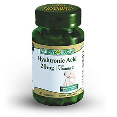 Гиалуроновая кислота, Здоровье и подвижность суставов, Nature's Bounty, 20 мг, 30 капсул