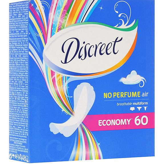 Ежедневные прокладки No perfume Air multiform Discreet, 60 шт