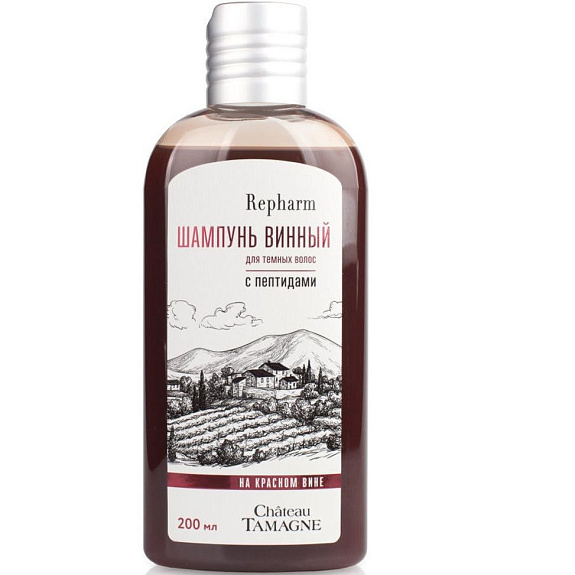 Шампунь для темных волос с пептидами Винный Repharm, 200 мл