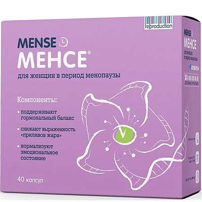Препарат Менсе Mense для женщин в период менопаузы 500 мг, 40 шт