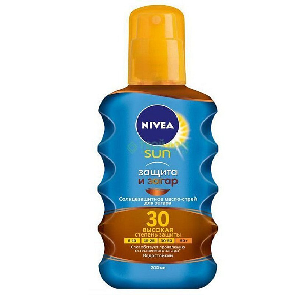 Масло-спрей солнцезащитное защита и загар SPF 30 Nivea Sun, 200 мл